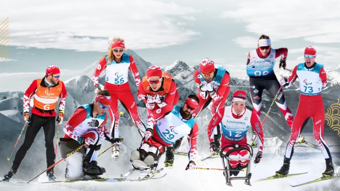 A team of 12 Para nordic athletes will compete for Canada at the Beijing 2022 Paralympic Winter Games including (L-R): Russell Kennedy, Derek Zaplotinsky, Natalie Wilkie, Graham Nishikawa, Collin Cameron, Brian McKeever, Ethan Hess, Emily Young, and Mark Arendz